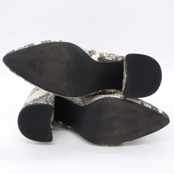 Steve Madden Snakeskin Print Ankle Booties Block Heel Side Zip Womens Sz 7.5 - Picture 8 of 10